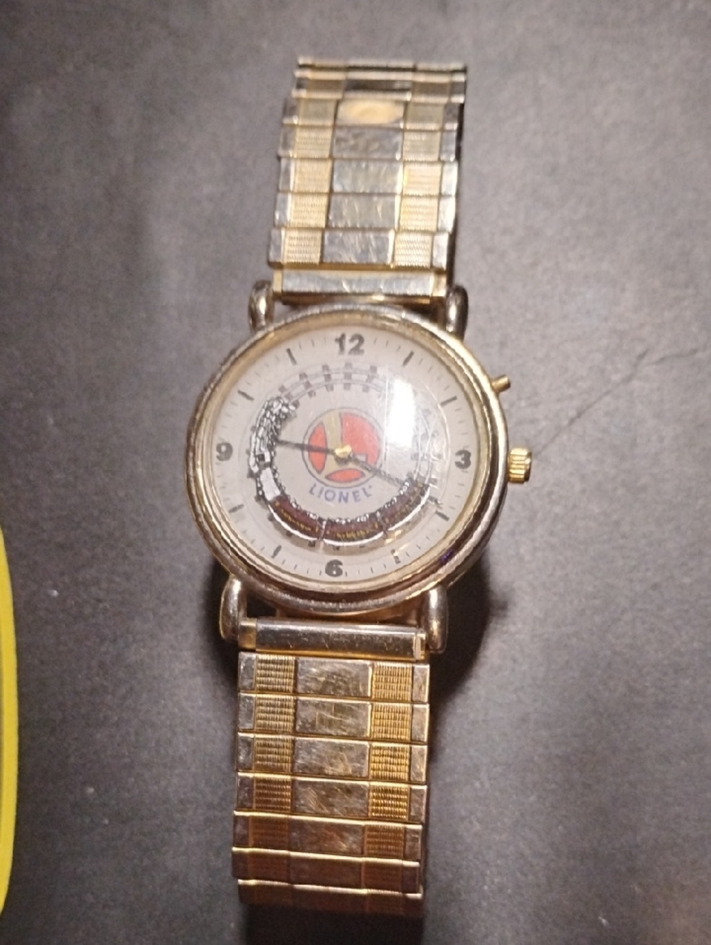 Lionel Gold-Tone Logo Wristwatch - White Dial